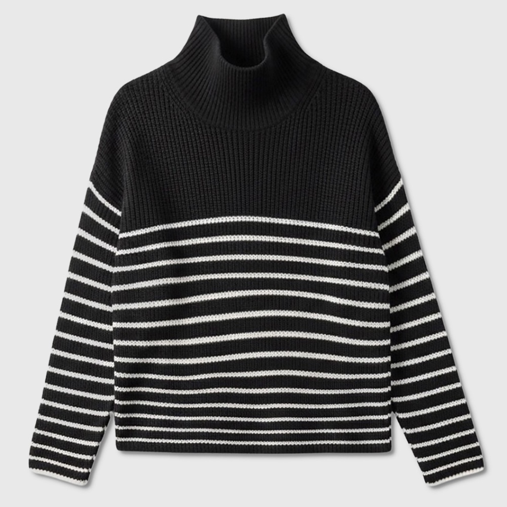 Truth By Republic Striped Mockneck Sweater - NWT‎ Womens Small - #48842-G2